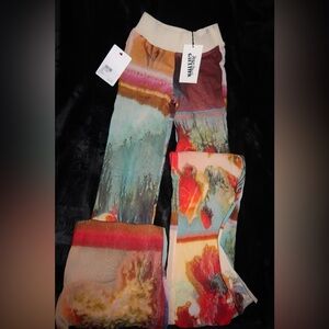 Jean Paul Gaultier Floral tulle flared pants